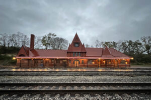 Keokuk Union Depot - Exterior across the tracks