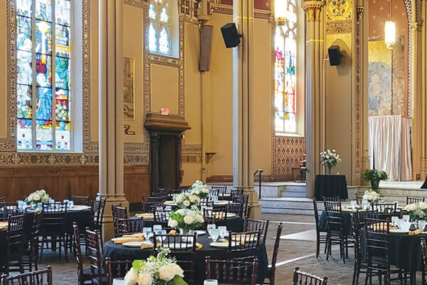 Steeple Square – interior stained glass